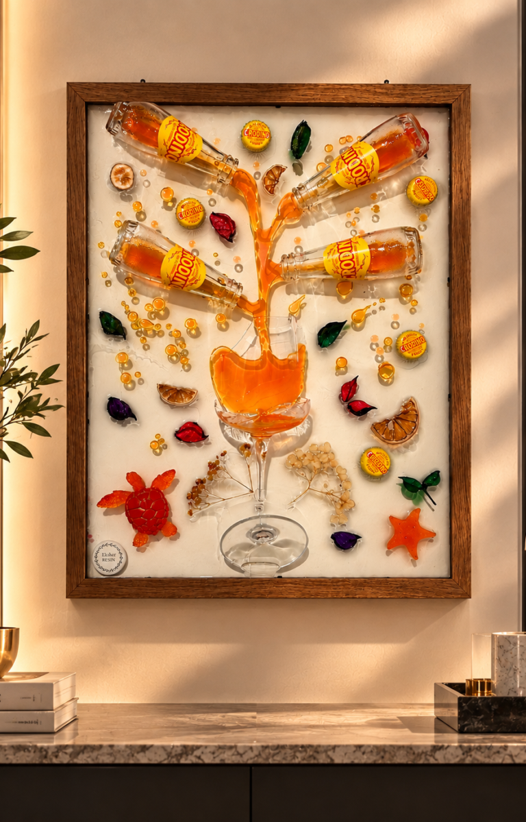 Quadro in resina Crodino in elegante home bar