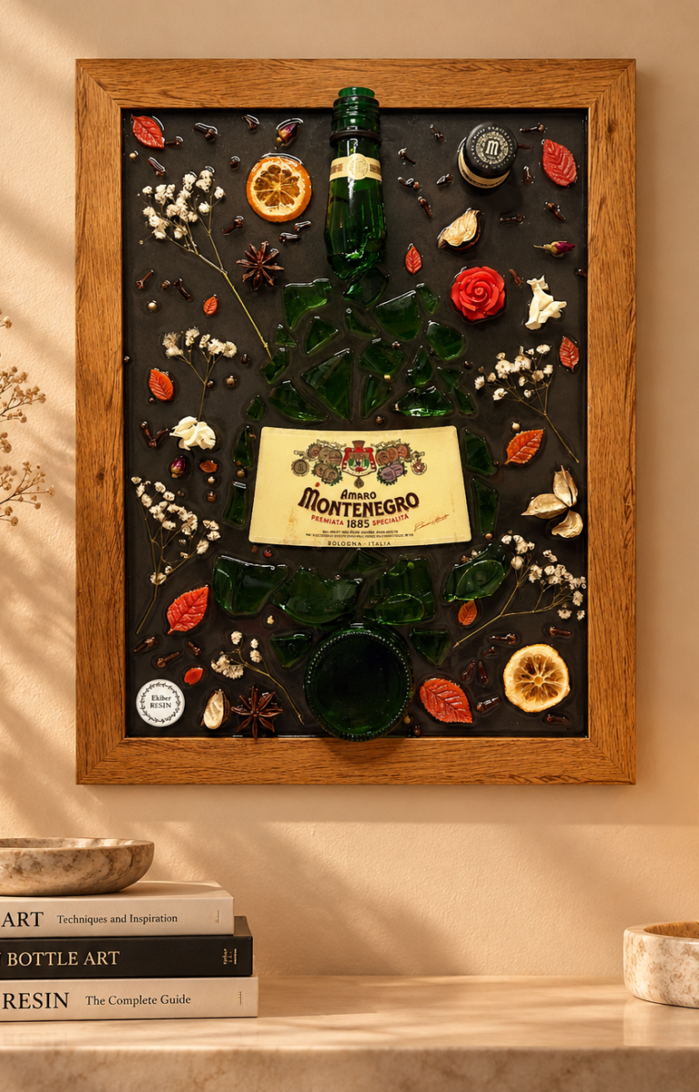 Elegáns boros üvegmozaik enteriőrben