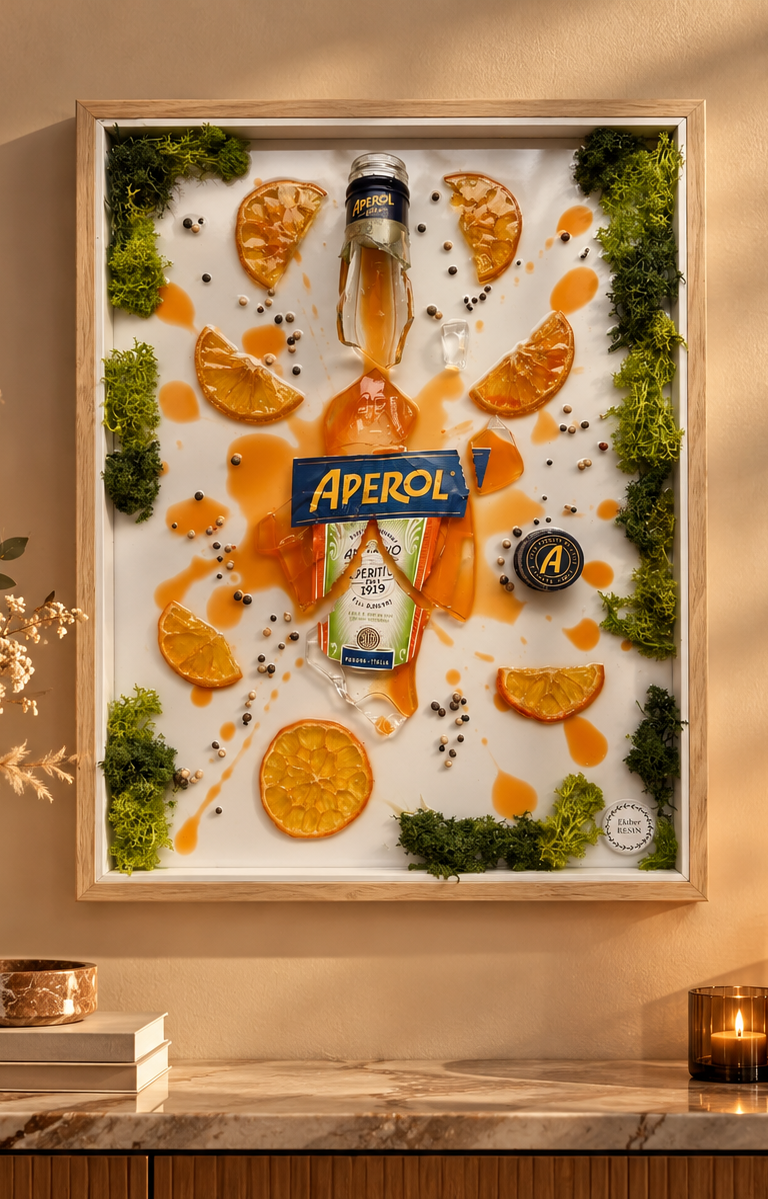 Aperol-rali mozaik meleg enteriőrben