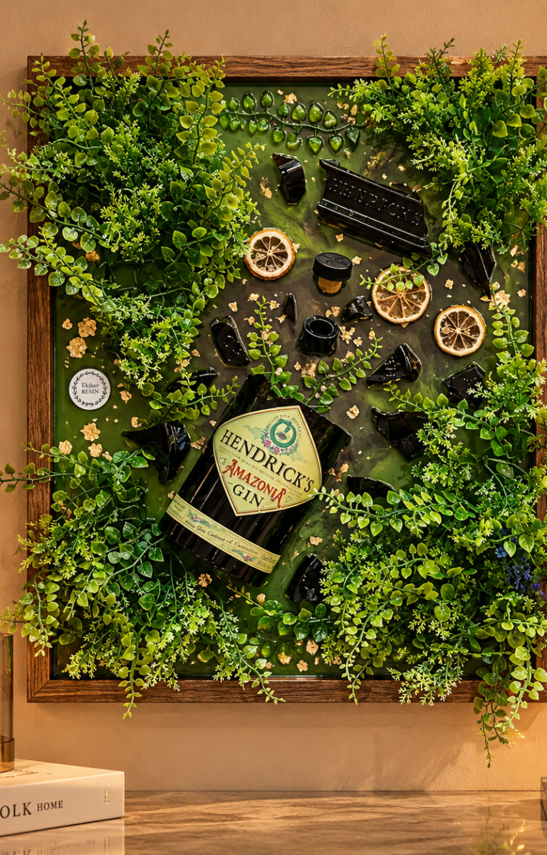 Hendrick’s Amazonia gyantakollázs meleg enteriőrben